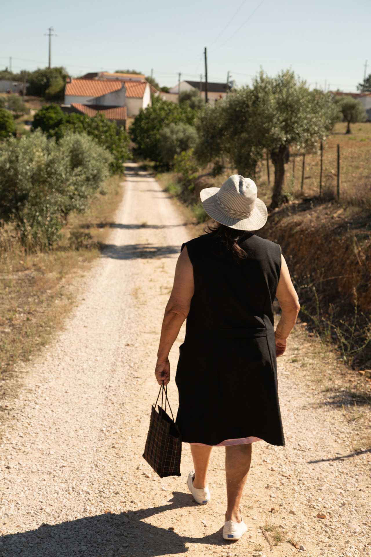 Grandmother going for a walk