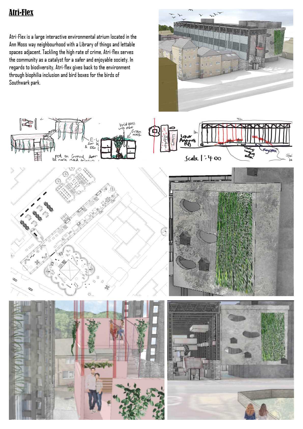 Atri-flex- Interactive environmental atrium and Library